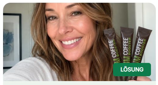 Woman holding three Slim Coffee Booster sachets